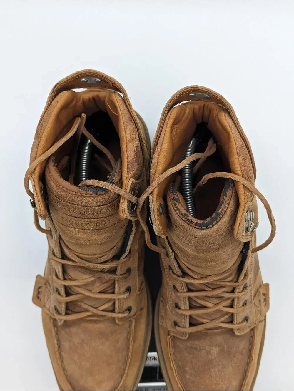 Supra Skywalk Muska 001 Leather Boots Distressed Khaki Brown Size 12 M Lace Up